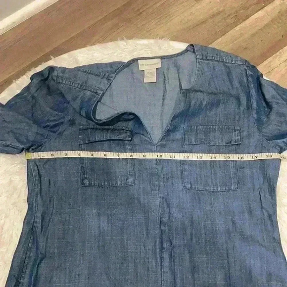 Soft Surroundings long sleeve chambray lagenlook comfy top size xsmall - Picture 6 of 6